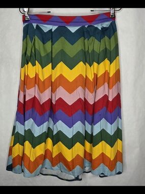 Collectif Rainbow Chevron Circle Skirt